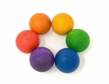 6 houten balletjes (6 kleuren) - Grapat